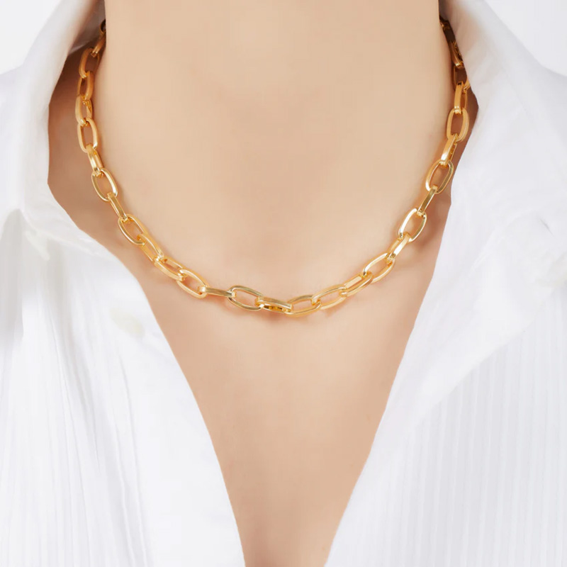 CARA SILVER PLATED CHAIN NECKLACE – GALLERIA ARMADORO – GALLERIA ARMADORO