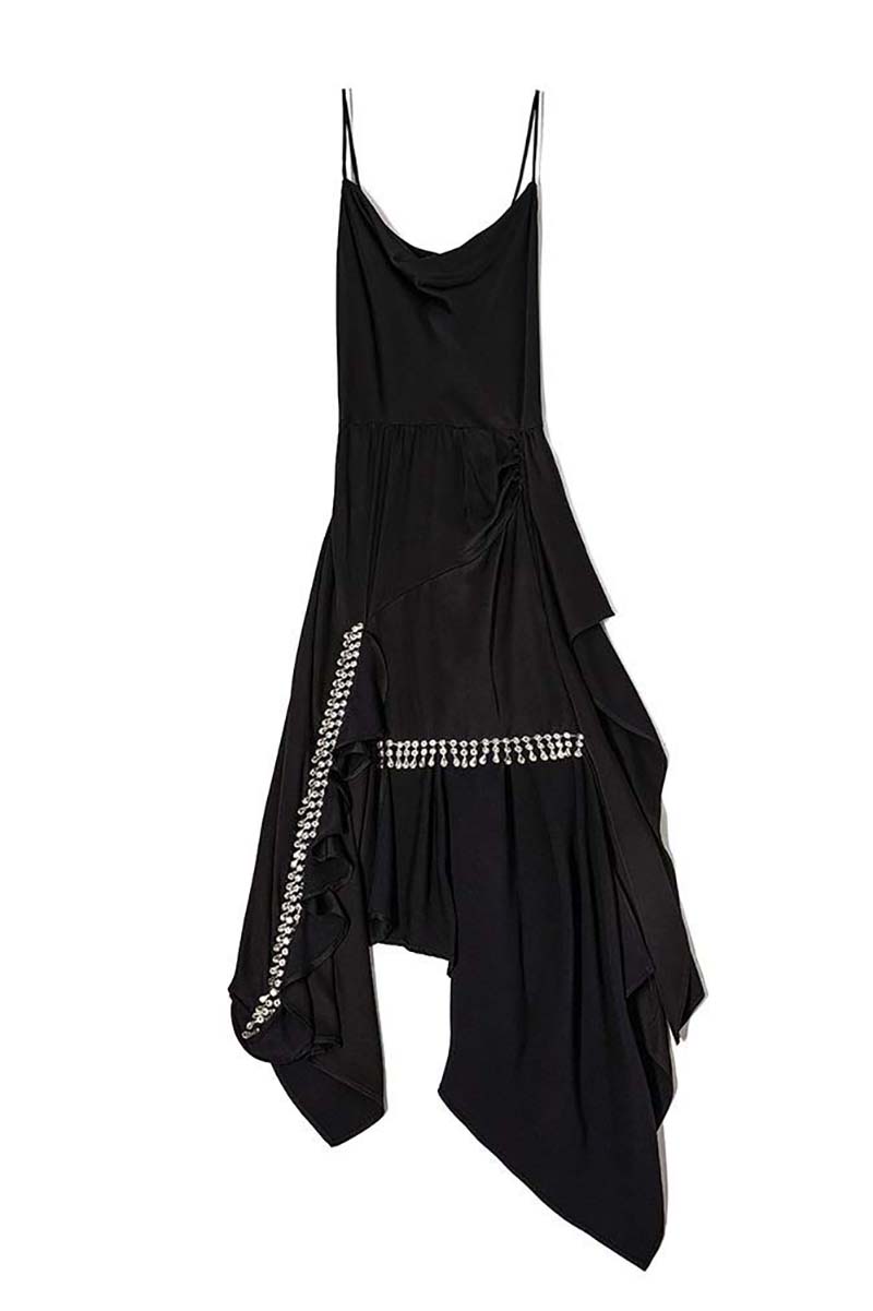 DRESS WITH CRYSTALS AND SPAGHETTI STRAPS – MILK WHITE