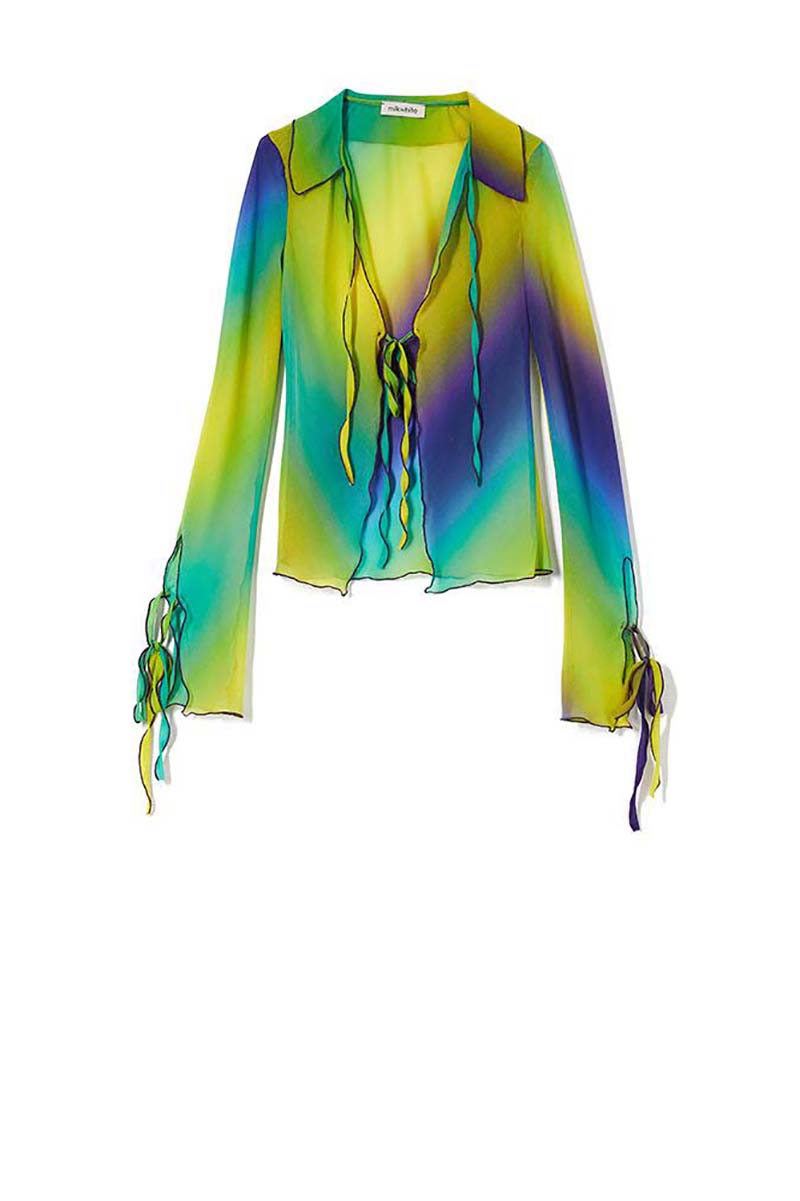 PRINTED FITTED SHIRT – MILK WHITE