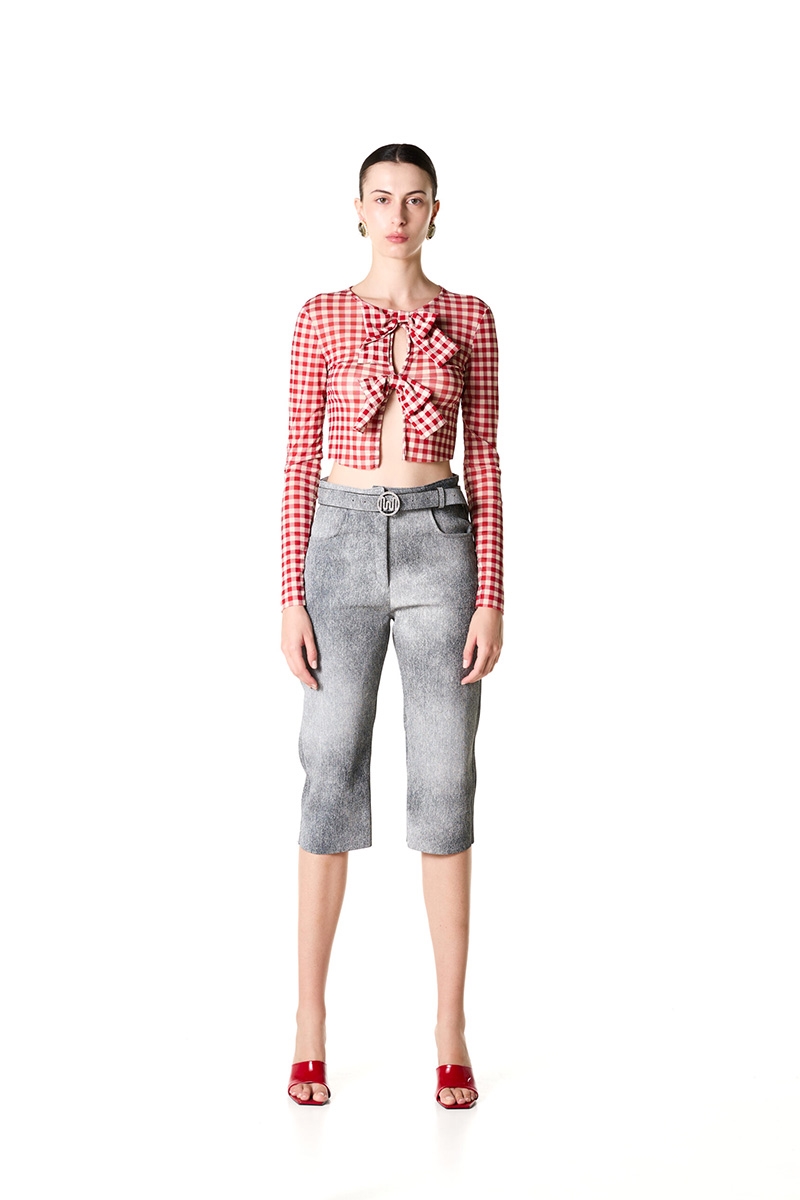 MESH CARDIGAN WITH BOWS – MILK WHITE