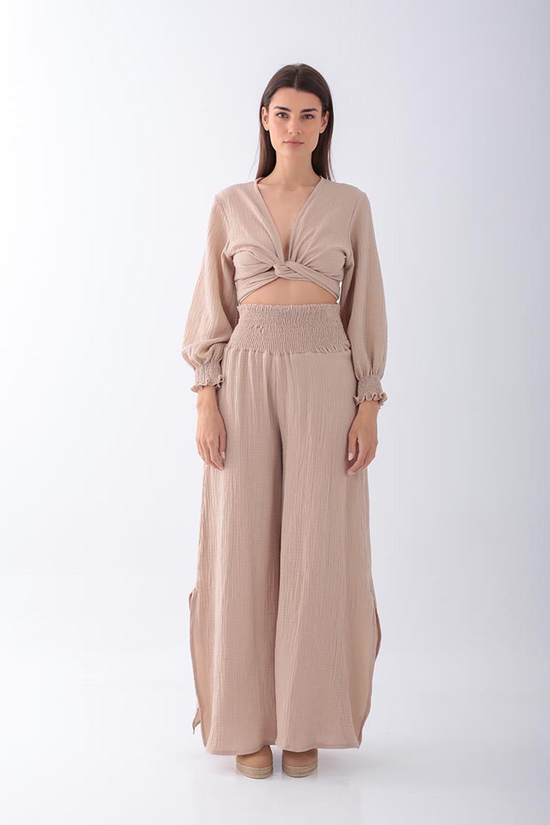 FLARED CRINKLE PANTS – CKONTOVA