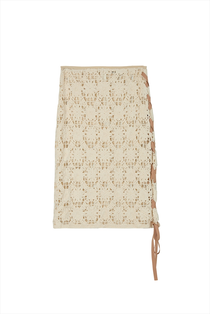 MIDI CROCHET SKIRT – MILK WHITE