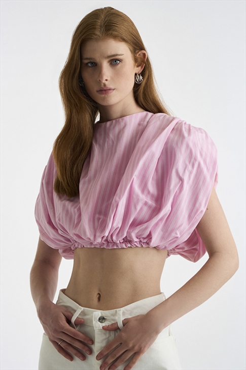 WADDING STRIPES POPLIN TOP – STUDIO 83