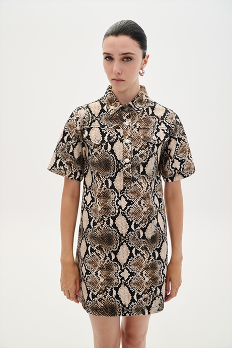 DENIM DRESS MINI PYTHON – COMBOS KNITWEAR