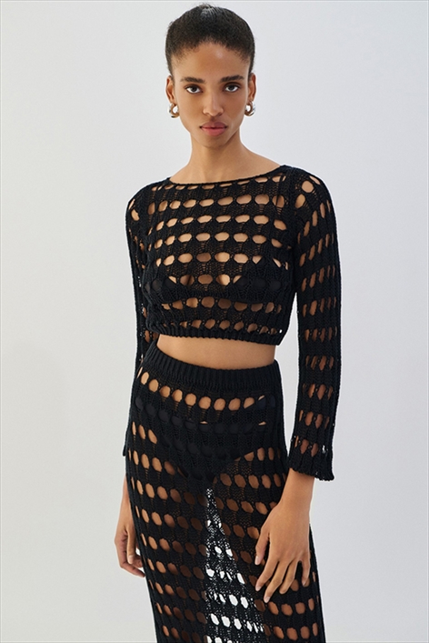 BLOUSE CROP NET – COMBOS KNITWEAR