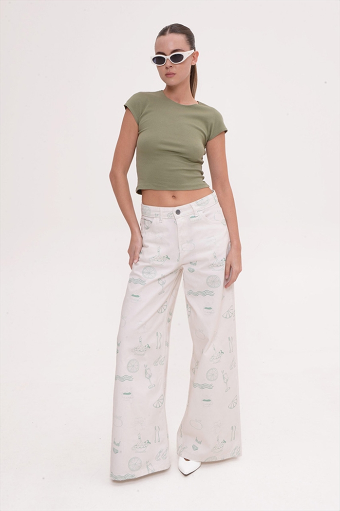 LIME AND WINE PRINTED JEANS – SAC&CO