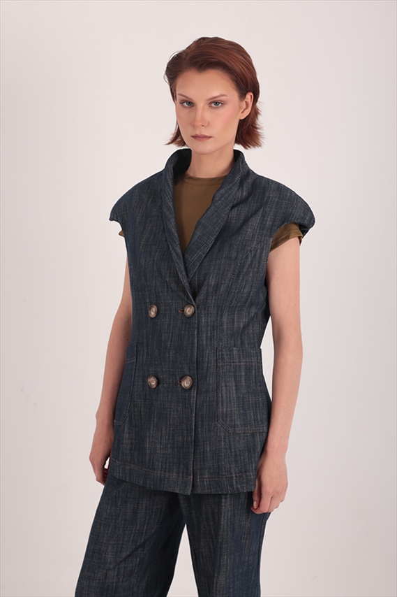 DENIM VEST BLAZER – CKONTOVA