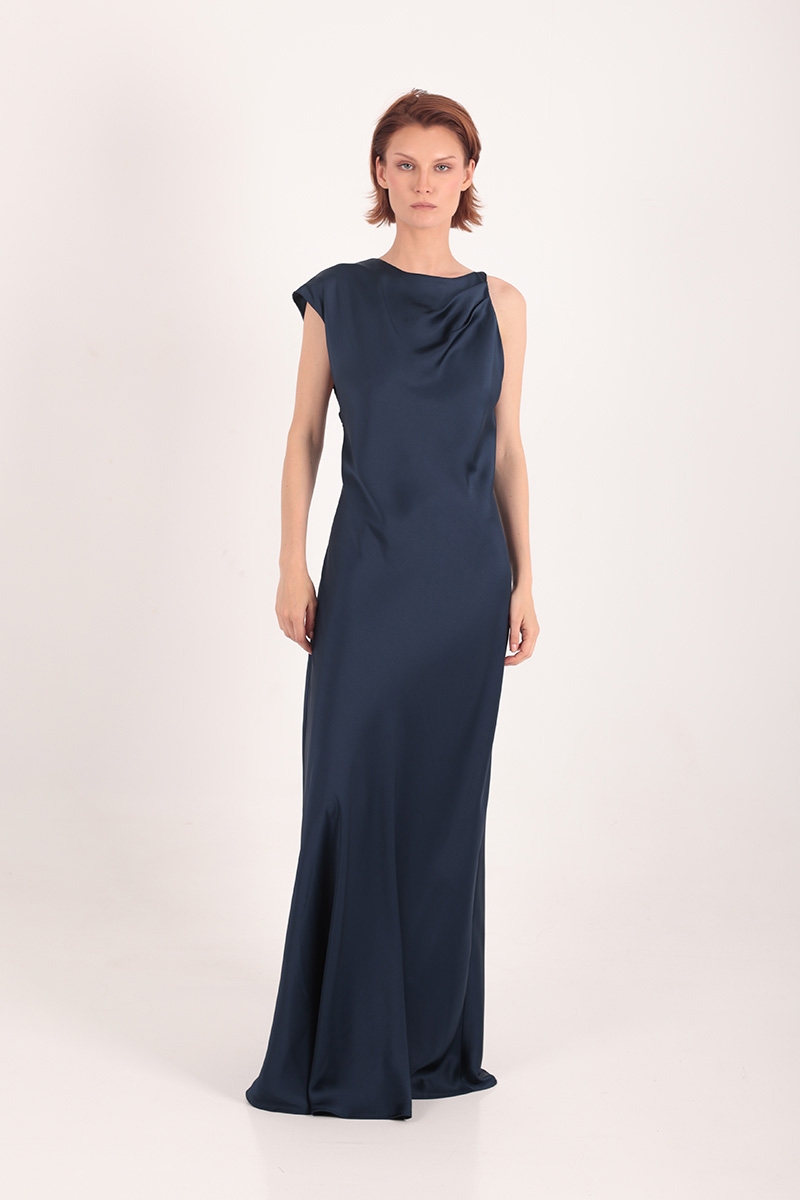ASYMMETRICAL SATIN DRESS – CKONTOVA