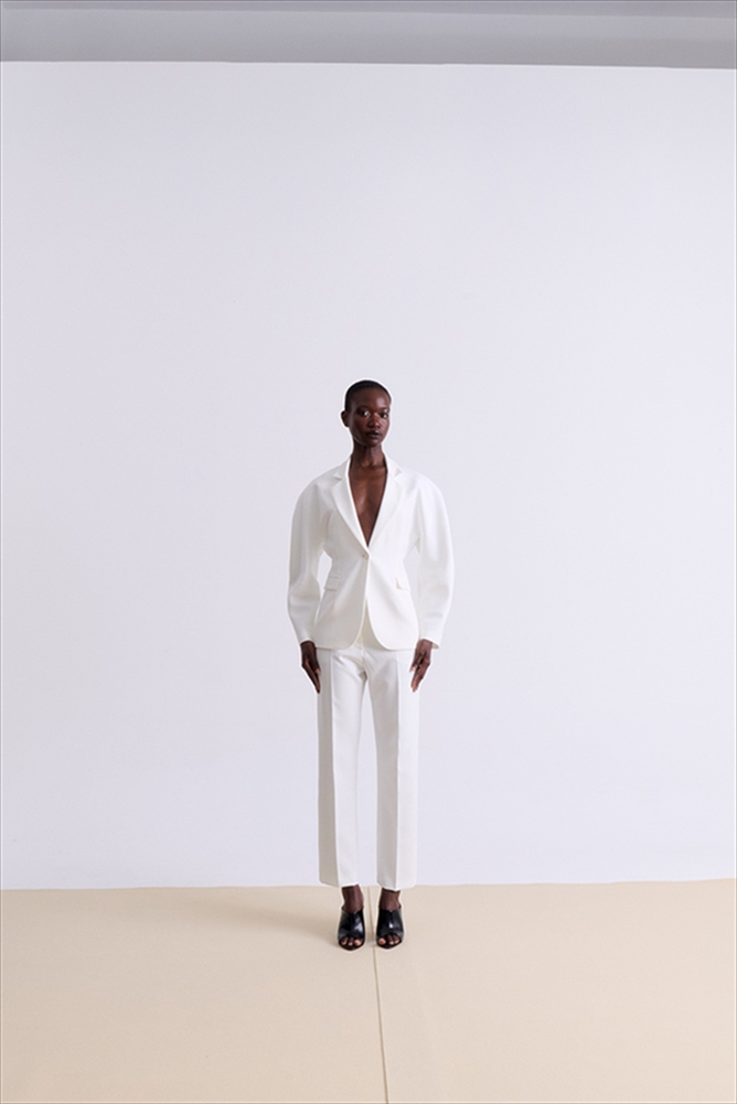 WHITE TAILORED PANTS WITH NERVIR – VASSIA KOSTARA