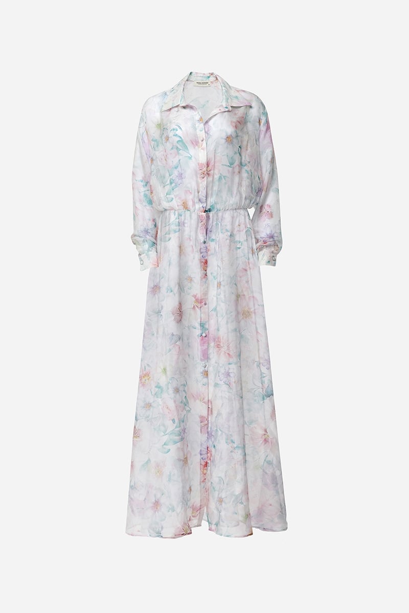 FLORAL CHEMISIER MAXI DRESS – VASSIA KOSTARA