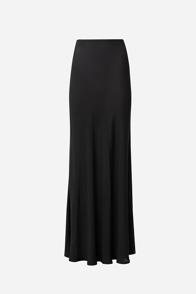 BLACK FLUID MAXI SKIRT – VASSIA KOSTARA