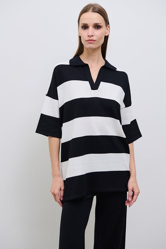 KNIT BLOUSE BW – COMBOS KNITWEAR